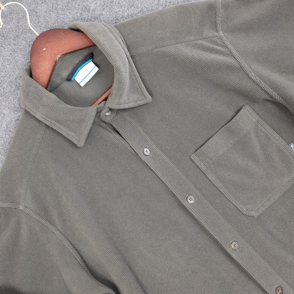 Columbia Other - Columbia Mens Large Corduroy Button Down Shirt Olive Green Long Sleeve Hiking L